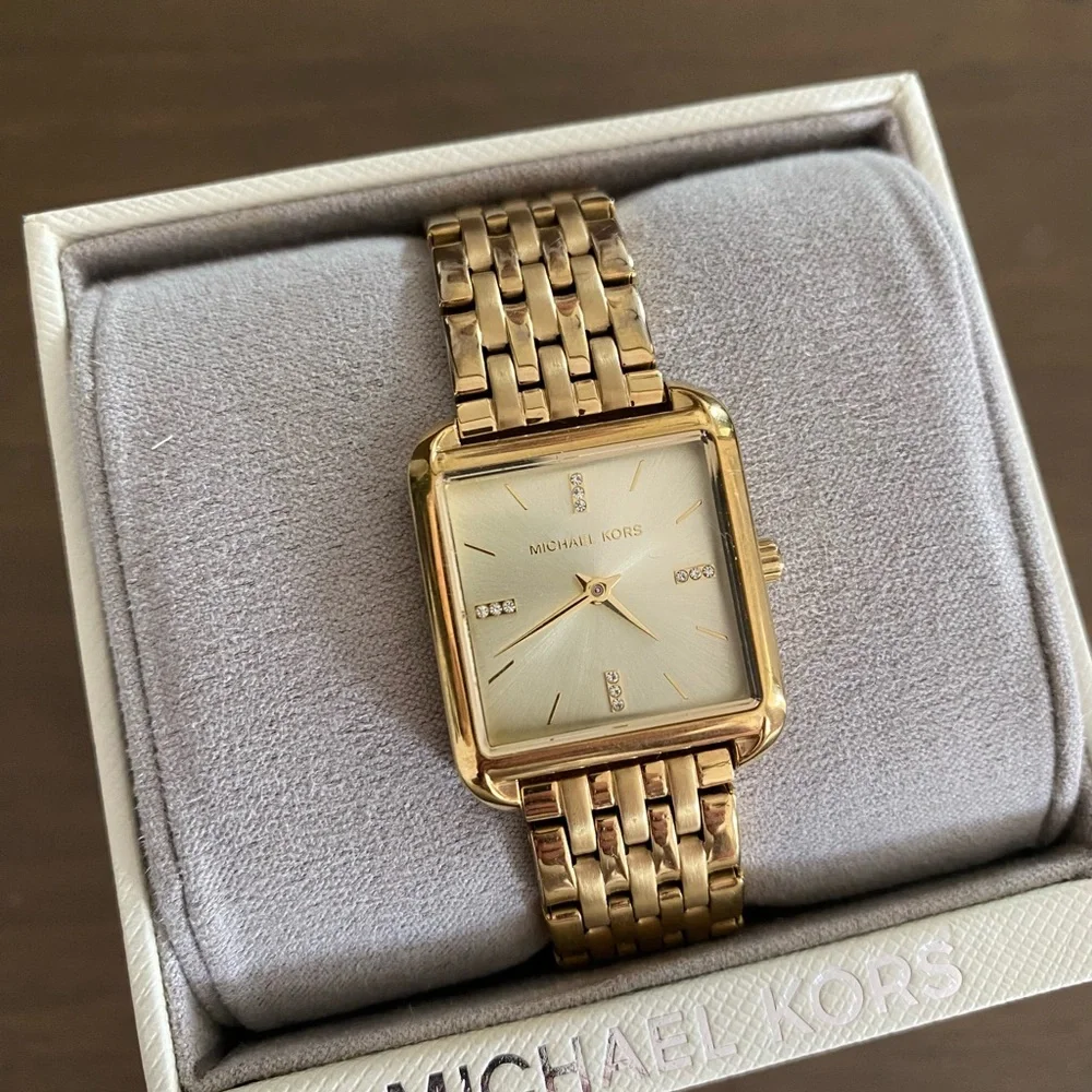 Michael Kors Gold Square Face Bracelet Watch - Picture 2 of 11